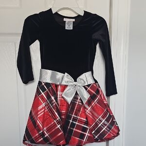 Bonnie Jean Black and Red Plaid Formal Dress